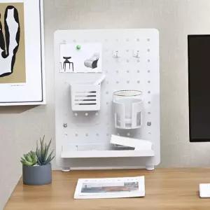 타공판 스틸 페그 보드 파티션 책상 가림막 풀세트 클램프형 인테리어