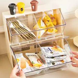 정리함 주방 탕비실 펜트리 4구 티백 커피 캡슐 다용도 수납함 4칸