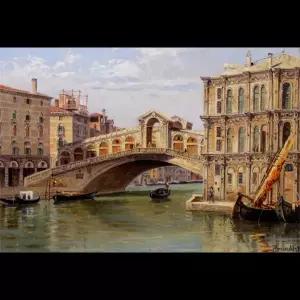 맞춤형 자수 리알토 브릿지 크로스 스티치 패턴 100% 코튼 플로스 포함 PDF 형식 홈 데코용