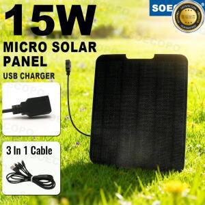 SOECOPO 15W 산업용 태양광 충전기 22.4% 고효율 ETFE 코팅 휴대용 야외 고속 3-in-1 케이블 포함