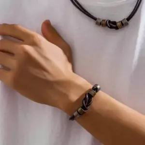 [골드스마일]남성 브레이슬릿 빈티지 트위스트 더블 가죽 레더 팔찌