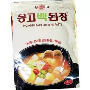 마산몽고 백 된장 4kg 4개 업소용 찌개 국 양념 전통 맛 조림