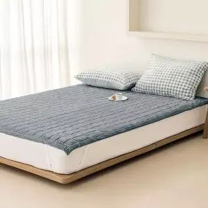[에이치플러스몰]고밀도 마이크로 극세사 침대패드 항균 누빔 매트리스 커버 4면