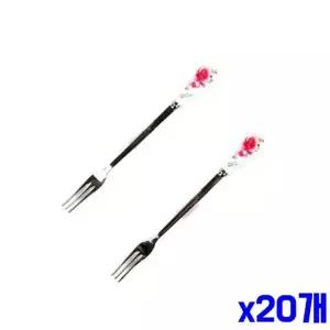 bns 빨간장미 티포크 2P x20개 디저트포크 과일포크