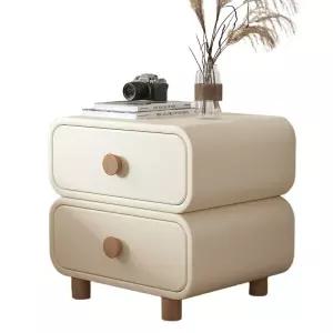 가죽 사이드 화이트 서랍장 침대 틈새 크림 협탁 테이블