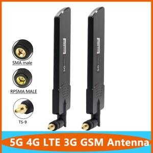 신호 5G 4G LTE 3G GSM 고무 오리 무선 공중 600 6000Mhz SMA 남성 TS9가 옴니 외부 WiFi 라우터 안테나