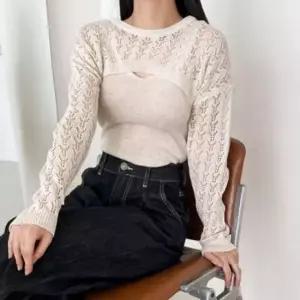 [옷은날개] 숏기장 레이디스 스타일 슬리브리스티숏아우터 코디레이어드 레이디 4색