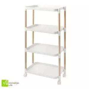 트롤리 선반4단 565x355x1035mm 이동식선반 바퀴형선반 4단선반