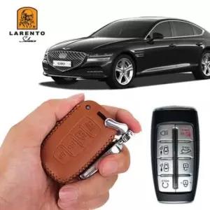 자동차키커버 8버튼 키케이스 자동차 키커버 천연가죽 제네시스G80