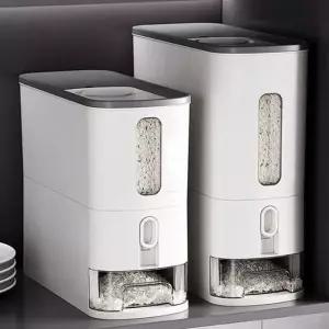 온휴 원터치 쌀통 2종 택일 6kg 12kg 투명창 해충방지 원터치버튼