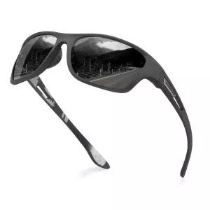 KUGUAOK 편광 스포츠 선글라스 남성용 운전 사이클링 낚시 100% 자외선 차단 고글 Xh-블랙 렌즈 890683