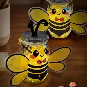 곤충 모양 조명 만들기 재료 어린이 공예 키트 무드등 꿀벌 디자인 보틀 램프 세트