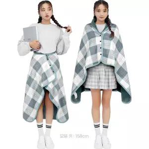 꾹4  귀여운망토 캠핑 차량용 입는이불 학생 여행용 담요 사무실 무릎