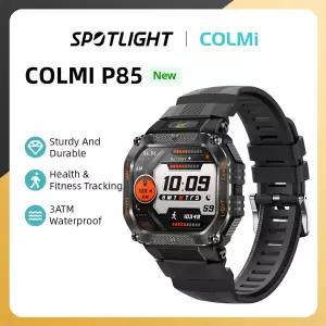 COLMI P85 Smartwatch 남자 블루투스 통화 견고한 스마트 시계 3ATM IP68 방수 LED 손전등 야외 스포츠 피