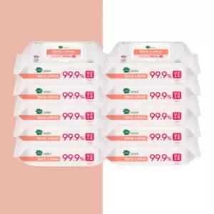 그린핑거 엠보싱 소독티슈 캡형 60매 10입 유아용품 소독 대용량 세트