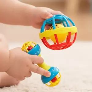 소프트 소리나는공 유아 딸랑이 말랑 아기공 쉐이커 래틀볼 소근육발달 보관함 세트 (6p)