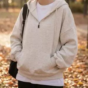 여자 긴팔 티셔츠 데일리 지퍼 기모 오버핏 후드티