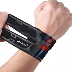 TFCC 눈물을 위한 HiRui 손목 보호대 운동용 농구 테니스 역도 건염 터널 증후군 조절 가능 블랙 2팩