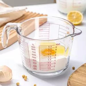 [RIZPICK]2사이즈 1개 유리 계량컵 눈금컵 눈금비커 이유식 베이킹 내열유리