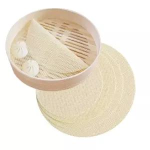 [RIZPICK]실리콘 찜기 깔개 원형 찜시트 찜망 깔판 면보 4종1매 옥수수