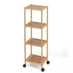 [JED] 플랜 이동식 이동식트레이 폭좁은선반 4단선반 이동식원목선반 틈새이동식선반 이동식선반수납장