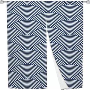 XMJJKUF 일본식 노렌 출입구 커튼 웨이브 프린트 도어 창 처리 태피스트리 패널 폴리에스터 프라이버시
