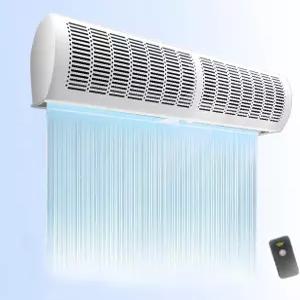 OOIKVCC 에어 커튼 상업용 리모컨 조용하고 강한 바람을 유지하는 도어 블로워 2 속도 풍향 조절 가능