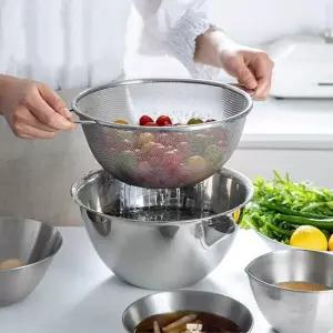 아우얼스룸 스텐볼 채반 15cm 세트 배수형 20cm 믹싱볼 주방용품 26cm