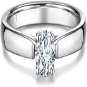 AGVANA 더 이터널 매듭 0.3 캐럿 - 1 랩 그로운 다이아몬드 4 프롱 솔리테어 링 스털링 실버 약혼 약속