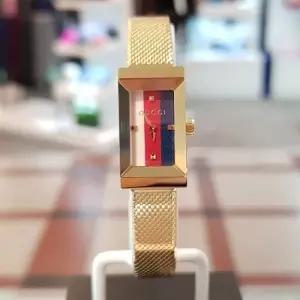 [대구백화점][구찌]G-프레임 골드 메쉬밴드 여성시계(YA147511)