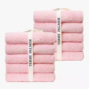 [NS홈쇼핑][etv]테리파머 무형광 170g 호텔수건 10장 베이비핑크 수건 타올 타월 수건세트..