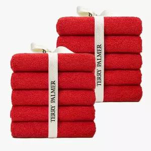 [NS홈쇼핑][etv]테리파머 무형광 170g 호텔수건 10장 레드 수건 타올 타월 수건세트..