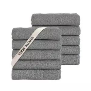 [NS홈쇼핑][etv] 테리파머 무형광 160g 호텔수건 10장 애쉬그레이 수건 타올 타월 수건세트...