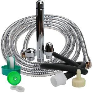 eAj 샤워 관장 시스템, 두슈 결장 세척 키트, 관장 샤워헤드 질 및 세척 키트가 포함된 5피트 스테인리스 스틸 샤워 호스 관장 대부분의 샤워 시스템을 위한 대장 청소기
