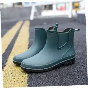 남자 숏컷 첼시 앵클 고무 장화 비오는날 출퇴근 미끄럼방지 밑창 야외활동 우천용