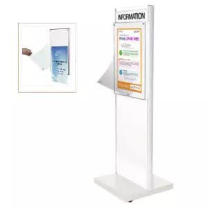 국내제작 기관 알림 바퀴달린 자석식 A2 양면 액자 화이트 입간판 병원 카페