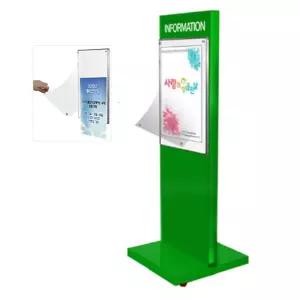 국내제작 기관 알림 바퀴달린 자석식 A3 양면 액자 그린 입간판 미용실 식당