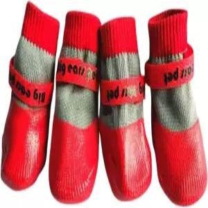 호스트패스 반려견 신발 방수 미끄럼 방지 반려동물 양말 등산 및 러닝용 고무 밑창이 있는 내마모성