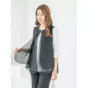 [하프클럽/모슬린]엄마옷 조끼 쉬폰 이중 라운드 MQG126702 마담 미시 중년여