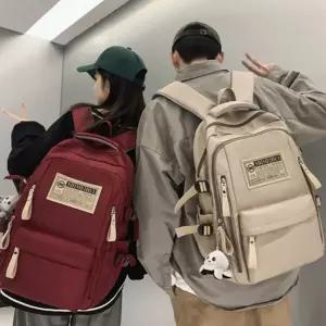 남녀공용 학생 백팩 직장인 패치 백팩 책가방 튼튼한 다용도 수납