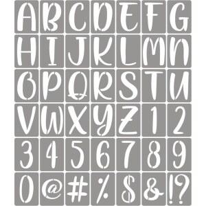 그림을 위한 XANGEY 4인치 글자 스텐실 - 표지판이 있는 42팩 알파벳 번호 템플릿, 칠판 천 암석 목재 공예 재사용 가능한 플라스틱