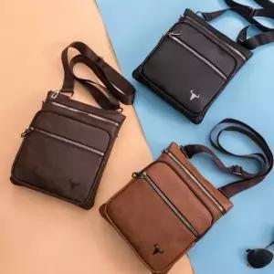 남녀공용 일체형 스트랩 미니 심플 크로스백 수납 가방