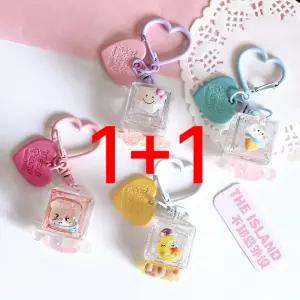 MONI [1+1] 키캡키링 열쇠고리 고양이 2개 생일선물 귀여운 딸깍이 키보드 스트레스