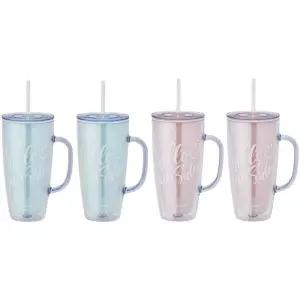 락앤락 콜드 컵 아이스 손잡이 720ml 블루 핑크 4개