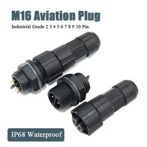 방수 M16 용접 항공 플러그 소켓 산업용 등급 커넥터 AC 전기 IP68 케이블