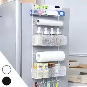 주방 냉장고 측면 부착 다층 선반 조미료 주방 용품 행주 걸이 자석 부착 벽면