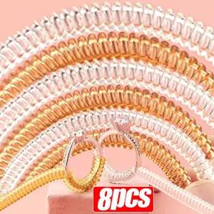 투명 조절식 반지 사이즈 축소 도구 나선형 스프링 기반 반지 조정 보이지 않는 조임기 사이즈 조정 도구