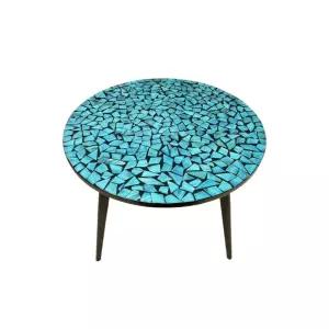 원형 찻상 테이블 자개 다과상 나전칠기 자개상 호족반 전통 원목 티테이블 다도상 개다리소반