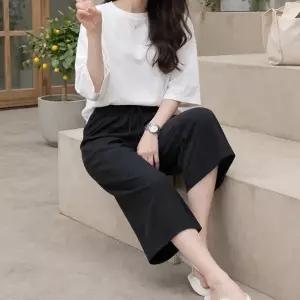 여성 빅사이즈 밴딩 와이드 팬츠 아이스 쿨링 주머니 통바지 체형커버