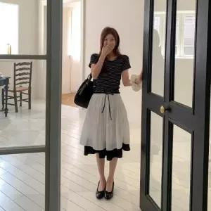 [다잇템] 여자 슬림 단가라 레이온 탱크 세미 반팔티